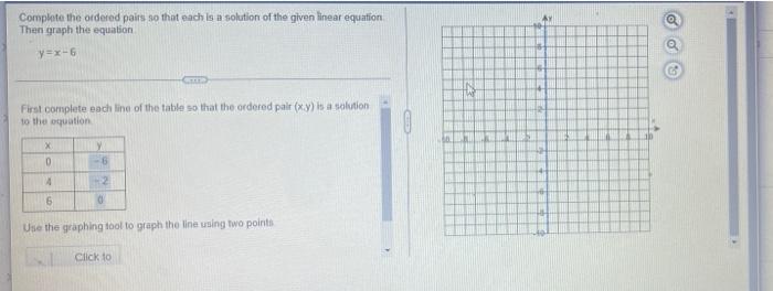 Complete The Ordered Pairs So That Each Is A Solution Of The Given Linear Equation Then Graph The Equation Y X 6 First C 1