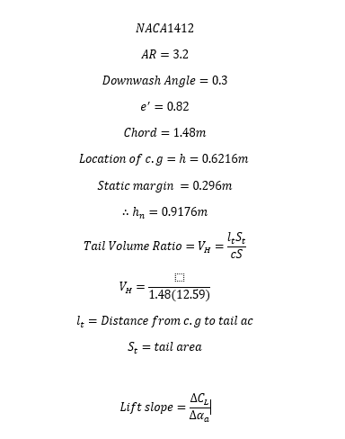 Please Find The Tail Volume Ratio And Size Of Tailplane Required To Achieve The Given Static Margin And Neutral Point 1