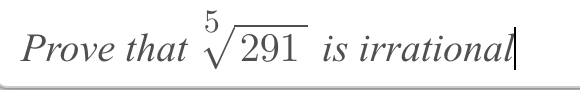 5 Prove That 291 Is Irrational 1