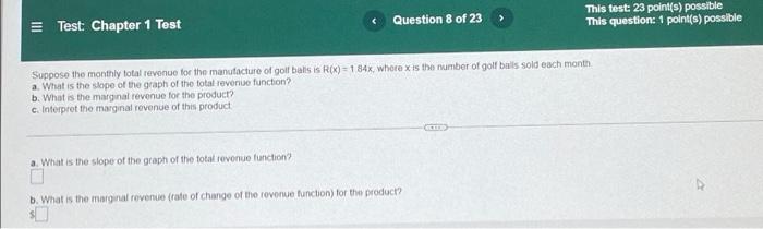 Test Chapter 1 Test Write The Equation Of The Function If Its Rate Of Change Is 13 And Its Initial Value Is 14 Questi 11