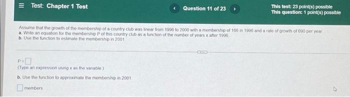 Test Chapter 1 Test Write The Equation Of The Function If Its Rate Of Change Is 13 And Its Initial Value Is 14 Questi 17