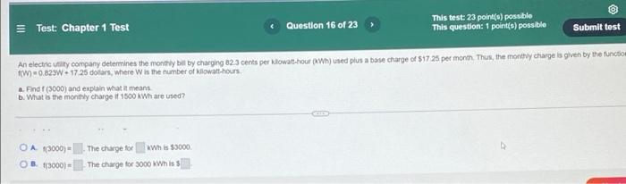 Test Chapter 1 Test Write The Equation Of The Function If Its Rate Of Change Is 13 And Its Initial Value Is 14 Questi 28