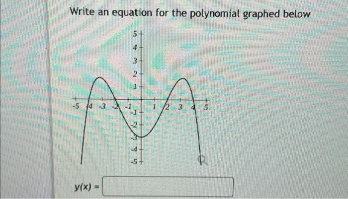 Write An Equation For The Polynomial Graphed Below 5 4 3 2 Y X 2 5 A 3 2 1 45 2 5 2 3 Heer 1