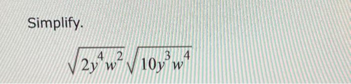 Simplify 20w 10yw 4 2 3 4 W 1