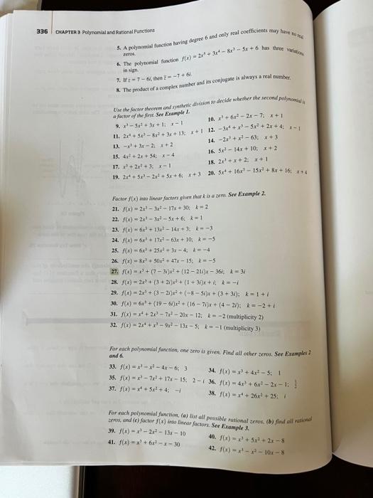 336 Chapter 3 Polynomial And Rational Functions 5 A Polynomial Function Having Degree 6 And Only Real Coefficients May 1