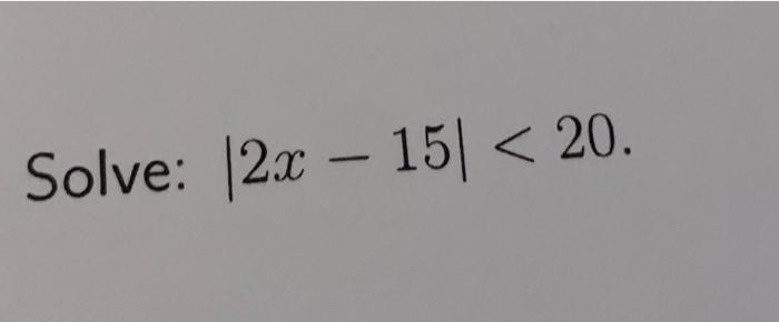Solve 2x 15 20 1