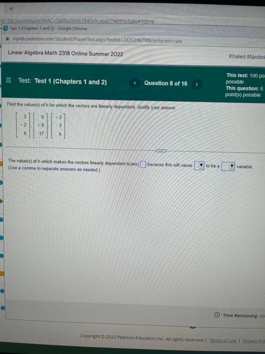 16158 Openvellumhmac 5a06b2bf451842e9cal 14095b5a6e 10016 Test 1 Chapters 1 And 2 Google Chrome Mylab Pearson Com St 1