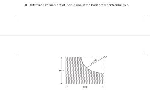 B Determine Its Moment Of Inertia About The Horizontal Centroidal Axis 100 100 60 100 100 1