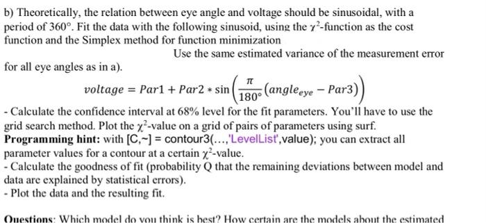 25 Wents Sp 8 B Theoretically The Relation Between Eye Angle And Voltage Should Be Sinusoidal With A Period Of 360 6