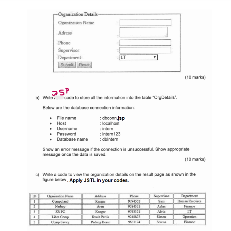 Need Answer For Question B 2