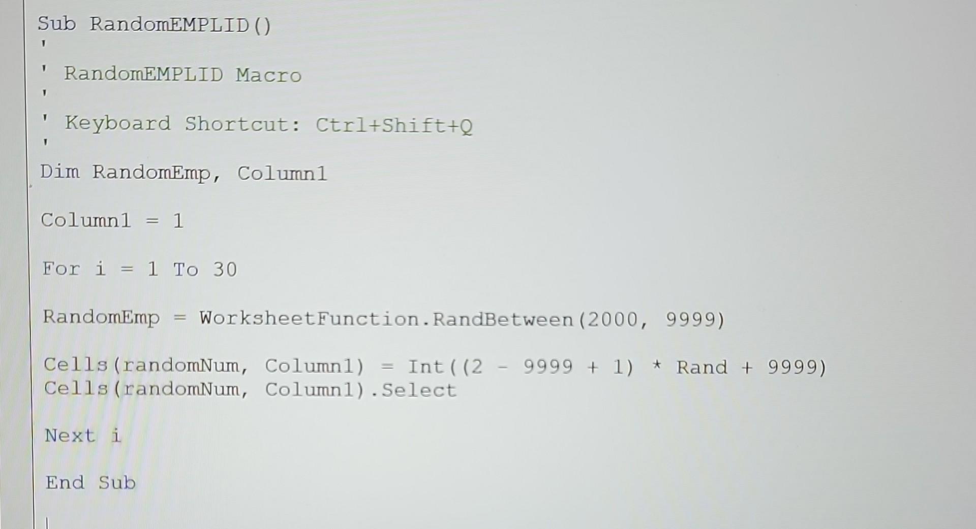 I Need Help Creating Some Vba Code In Excel I Have This Code Below But It Isn T Running And I M Not Sure How To Fix It 1