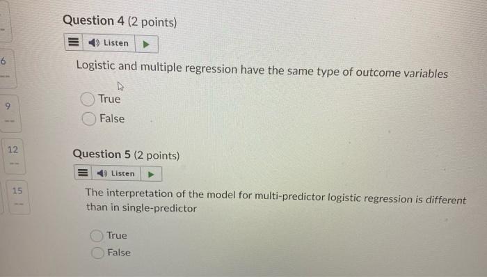 Question 1 2 Points E4 Listen To Run Logistic Regression In R What Is Missing From The Following Code Mod Yx Bi 3