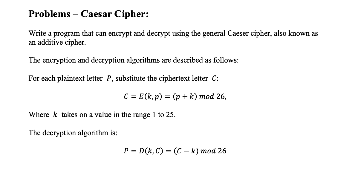 Please Help Me With This Ceasar Cipher Problem For Python 1