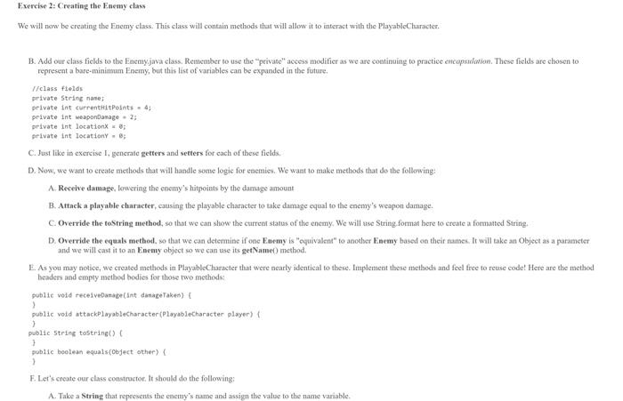 Exercise 1 Creating The Playablecharacter Class We Will Now Be Creating The Playablecharacter Class This Class Will Co 10