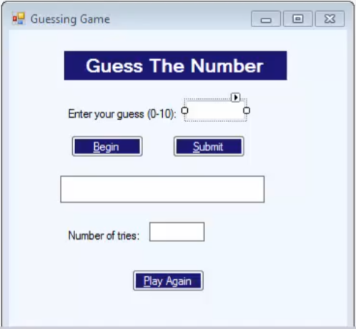 C Windowsformapp Help With Code For This Assignment You Are To Create A Random Number Guessing Game The Computer Will 1