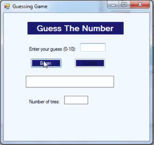 C Windowsformapp Help With Code For This Assignment You Are To Create A Random Number Guessing Game The Computer Will 2