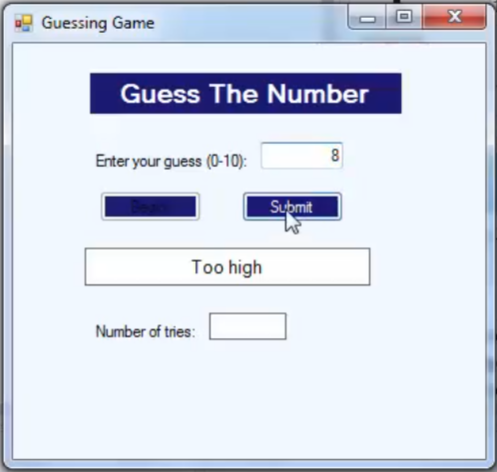 C Windowsformapp Help With Code For This Assignment You Are To Create A Random Number Guessing Game The Computer Will 5