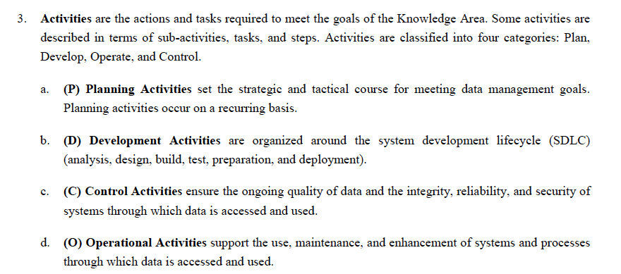 3 Activities Are The Actions And Tasks Required To Meet The Goals Of The Knowledge Area Some Activities Are Described 1