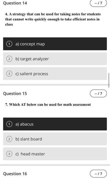 Question 14 4 A Strategy That Can Be Used For Taking Notes For Students That Cannot Write Quickly Enough To Take Effici 1
