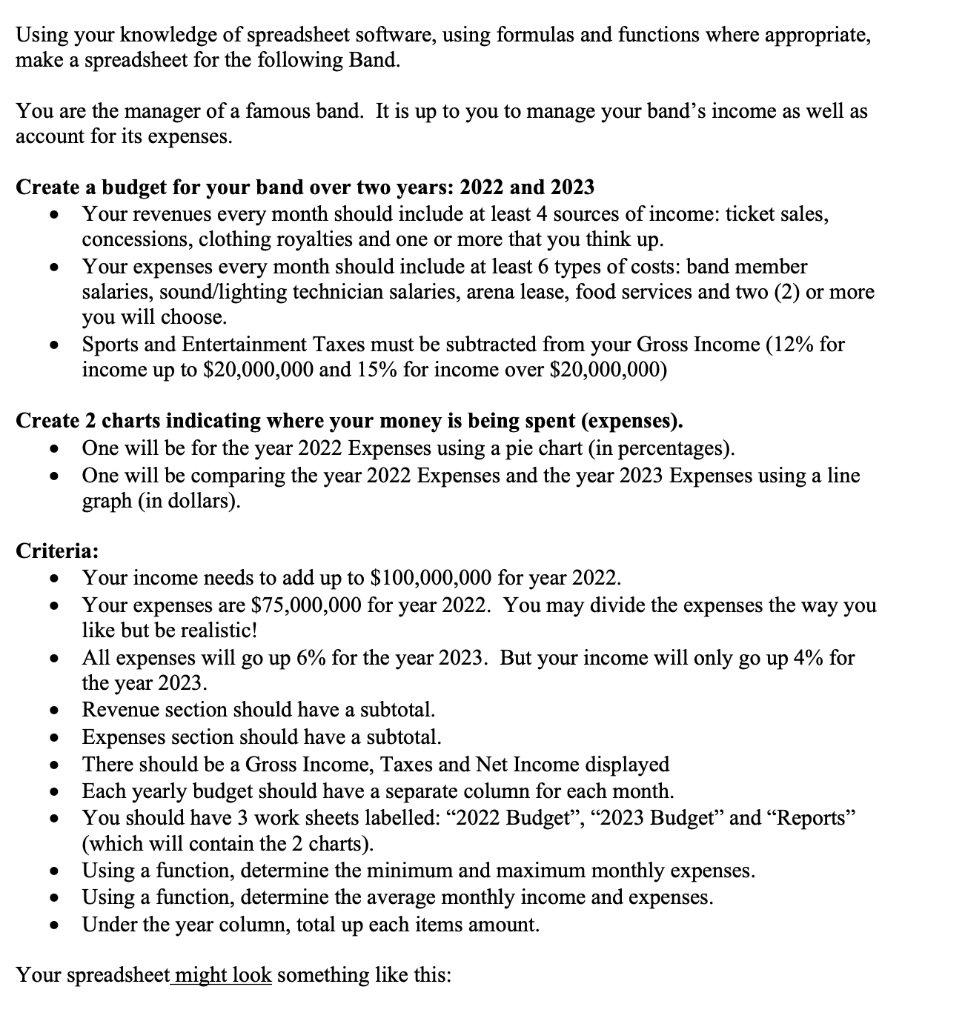 This Needs To Be In The Excel Format On The Bottom No Other Format Is Acceptable Also Make Sure You Read The Entire 1