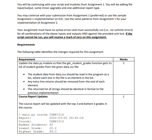 Using The Assignment1 Sample Please Help Me With The Requirements Below I Was Not Able To Paste The Codes Since It Ex 1