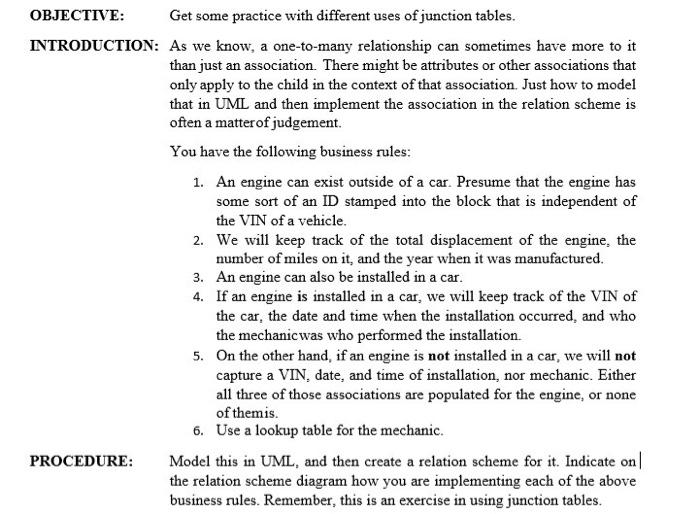 Objective Introduction Procedure Get Some Practice With Different Uses Of Junction Tables As We Know A One To Many 1