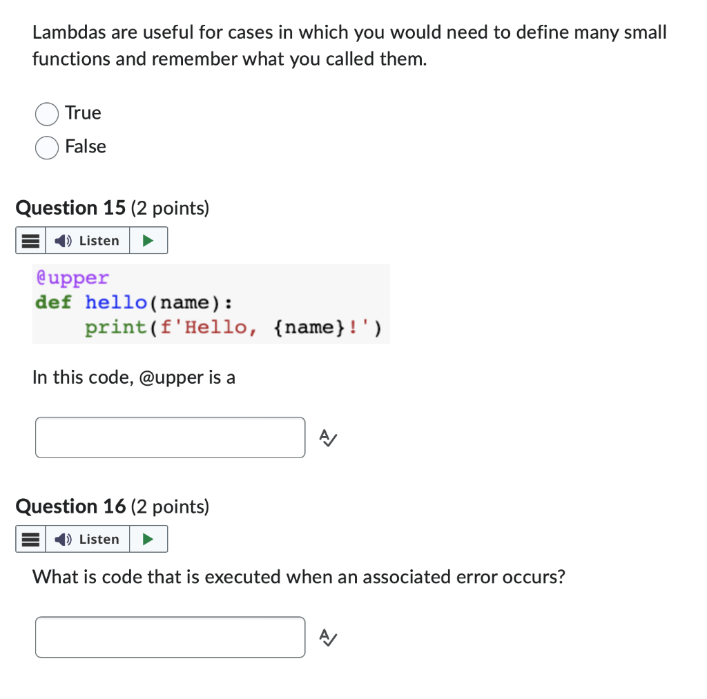Lambdas Are Useful For Cases In Which You Would Need To Define Many Small Functions And Remember What You Called Them T 1