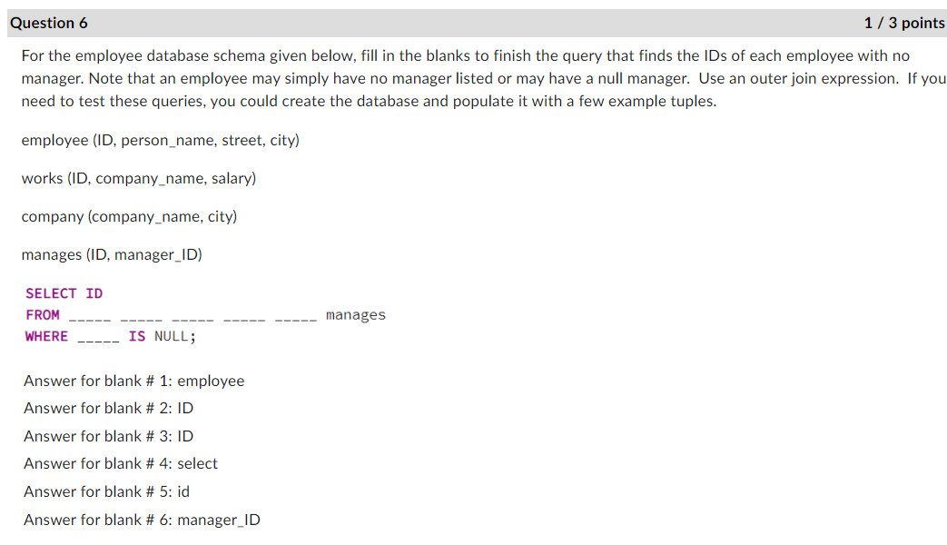 Using The University Schema Fill In The Blanks Of The Following Query To Display A List Of All Instructors Showing Eac 3