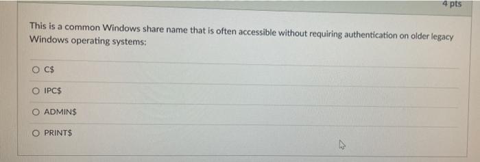 This Is A Common Windows Share Name That Is Often Accessible Without Requiring Authentication On Older Legacy Windows Op 1