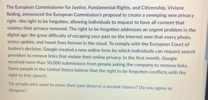 The European Commissioner For Justice Fundamental Rights And Citizenship Viviane Reding Announced The European Commi 1