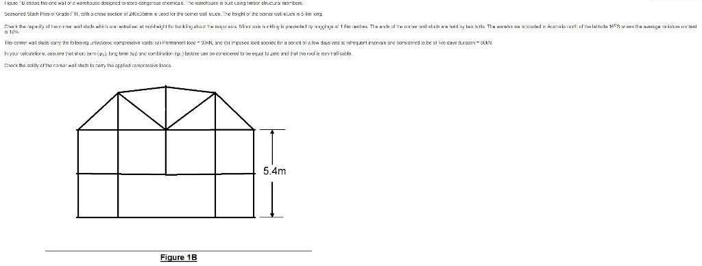 Figure B Shows The Ond Wal Of A Warehouse Designed To Store Dangerous Chemicas The Warchouse Is Built Using Imbor Struc 1