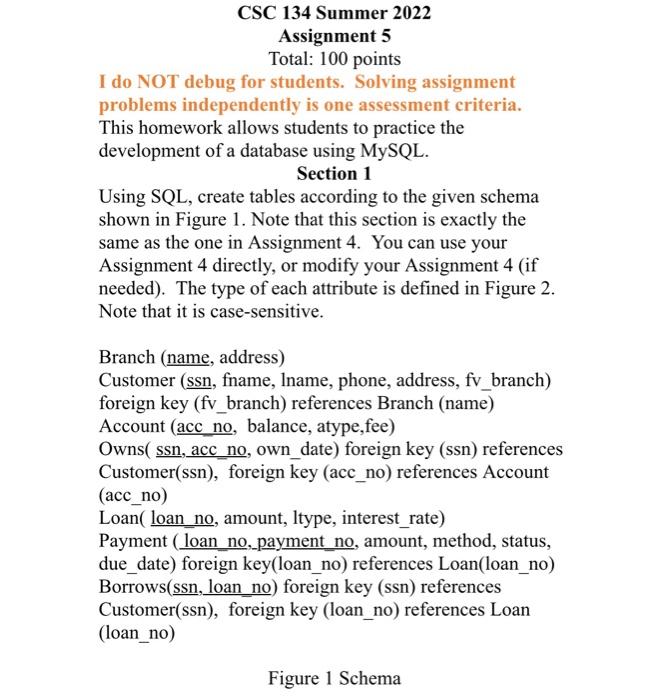 Csc 134 Summer 2022 Assignment 5 Total 100 Points I Do Not Debug For Students Solving Assignment Problems Independentl 1