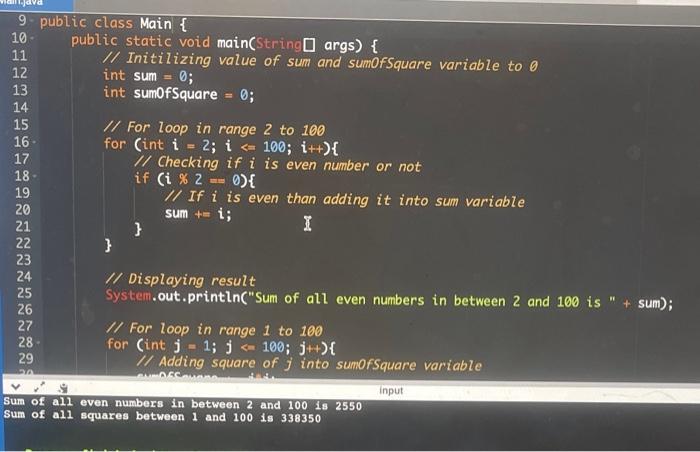 9 Public Class Main 10 11 12 13 14 15 16 17 18 19 20 21 22 23 24 25 26 27 28 29 20 Public Static Void Main String 1
