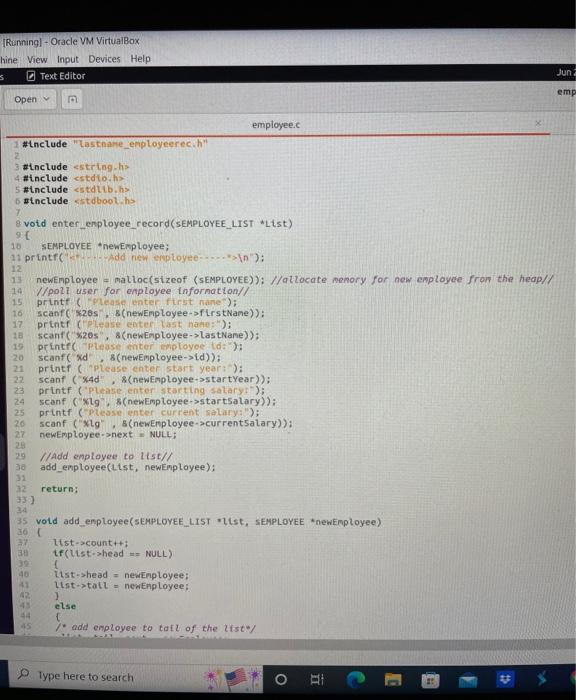 A Eric Eric Virtualbox Gcc Employee Co Test Employee C In Function Add Employee Employee C 46 23 Warning Assign 3
