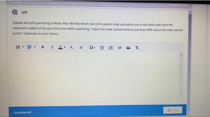 Q29 Explain The Term Parenting In Maya Also Identify Which One Is The Parent Node And Which One Is The Child Node From 1