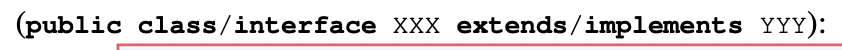 For Type1 To Type5 Files Complete The Header With The Format Below Choosing Between Class Or Interface Extends Or Impl 2