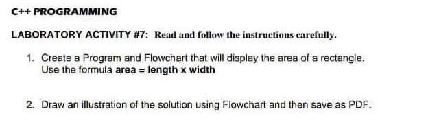 C Programming Laboratory Activity 7 Read And Follow The Instructions Carefully 1 Create A Program And Flowchart Th 1