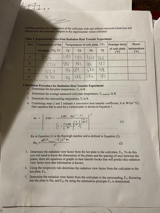 Will Then Estimate The Temperature Of The Cold Plate With And Without Convective Heat Loss And Discuss How The Estimates 1