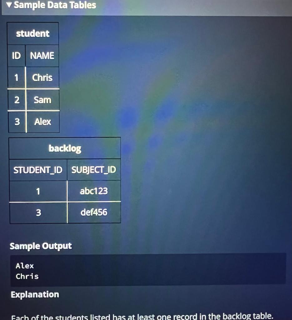 There Is A Database Containing The Marks Of Some Students In Various Subjects The Data May Contain Any Number Of Subjec 2