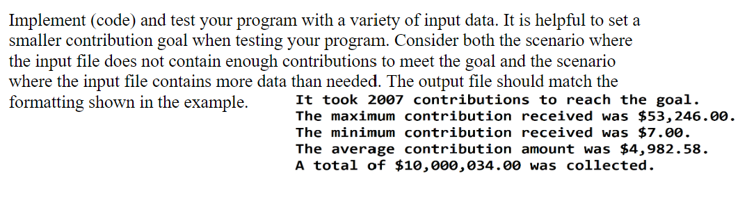 Using Java Design A Flowchart For A Program That Tabulates Contributions Collected By An Organization The Organization 1