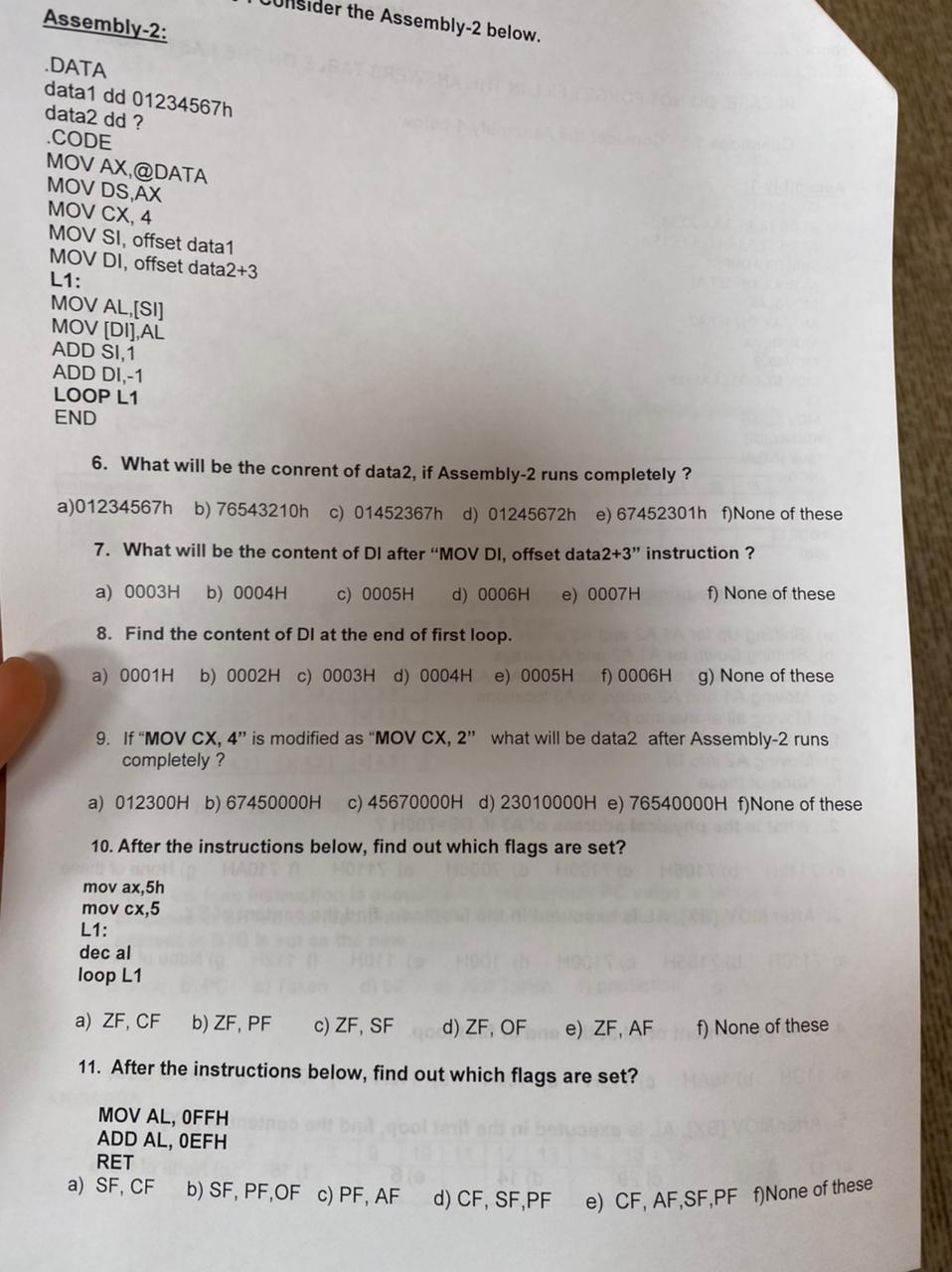 Assembly 2 Data Data1 Dd 01234567h Data2 Dd Code Mov Ax Data Mov Ds Ax Mov Cx 4 Mov Si Offset Data1 Mov Di Offs 1