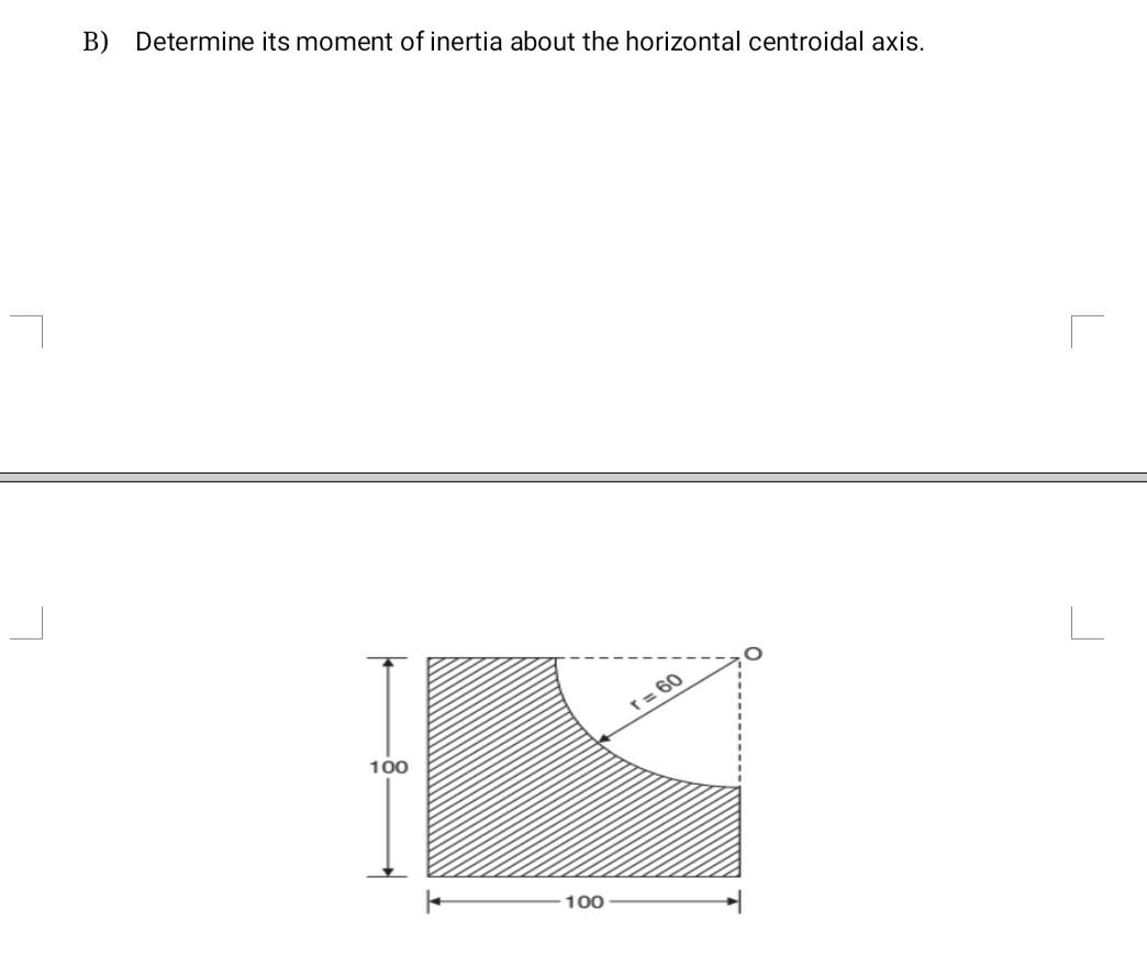 B Determine Its Moment Of Inertia About The Horizontal Centroidal Axis 1 J 60 100 100 1