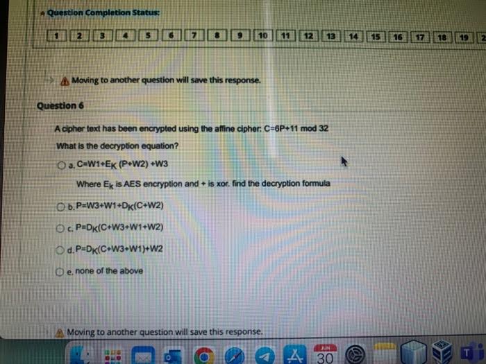 Question Completion Status 1 2 3 7 Moving To Another Question Will Save This Response Od P Dk C W3 W1 W2 E None Of T 1