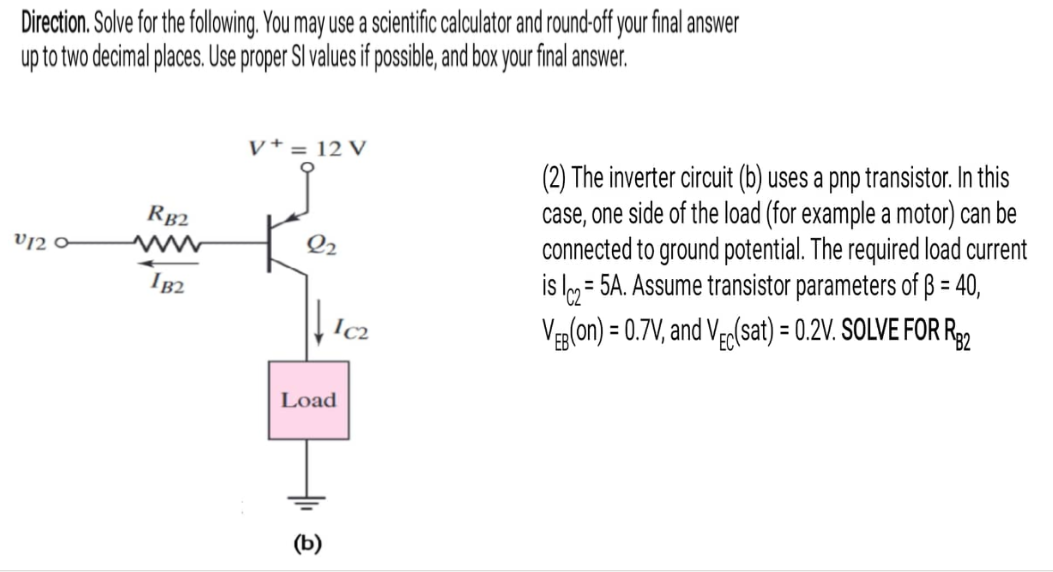 Direction Solve For The Following You May Use A Scientific Calculator And Round Off Your Final Answer Up To Two Decima 1