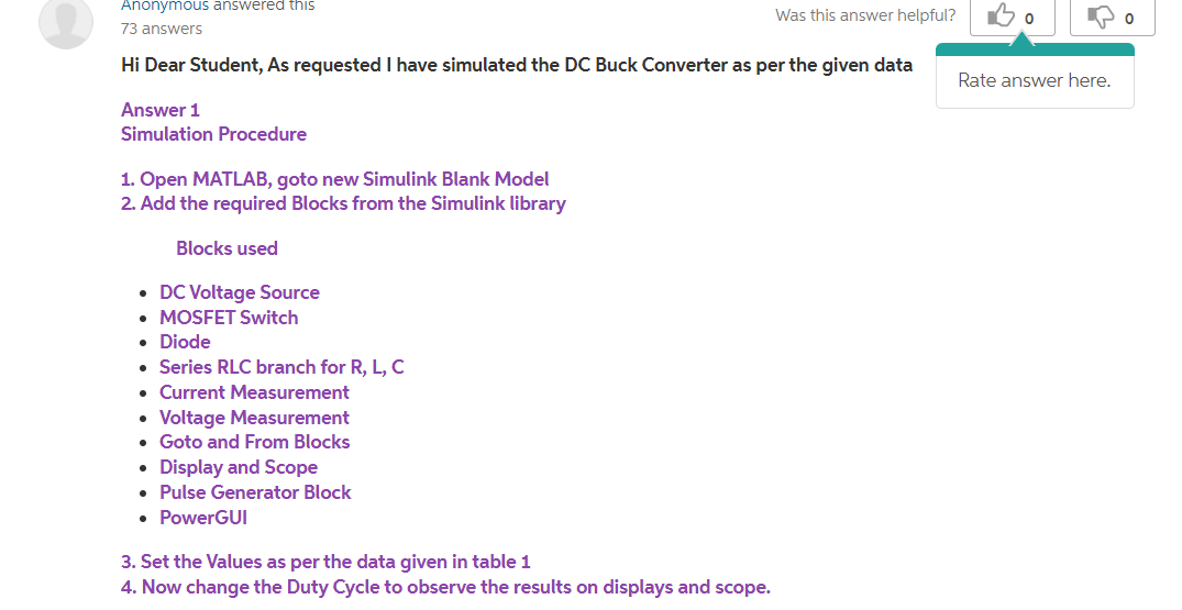Help Me Guys To Do Matlab For Part 2 Based On Answer Part 1 Below Using Duty Ratio 0 5 Part 2 Part 1 2