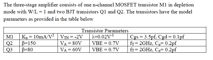 Part Iii Calculating Mid Band Gain Input And Output Resistance A P C Draw A Small Signal Equivalent Circuit Of Th 2
