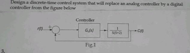 3 Design A Discrete Time Control System That Will Replace An Analog Controller By A Digital Controller From The Figure 1