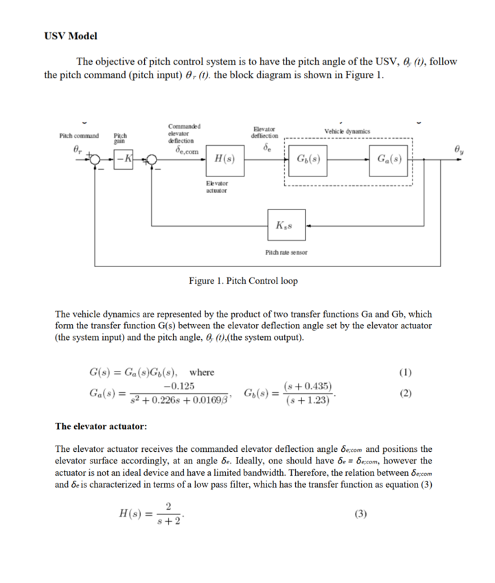 Usv Model The Objective Of Pitch Control System Is To Have The Pitch Angle Of The Usv 8 T Follow The Pitch Command 1