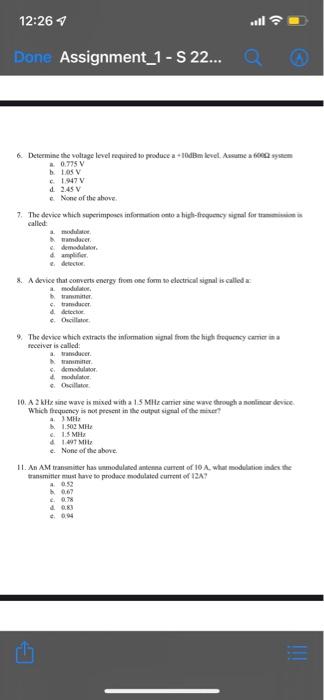 12 26 Done Assignment 1 S 22 Circleor Mark Using Different Colors The Most Correct Answer Of The Following Usin Ass 2