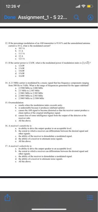 12 26 Done Assignment 1 S 22 Circleor Mark Using Different Colors The Most Correct Answer Of The Following Usin Ass 3